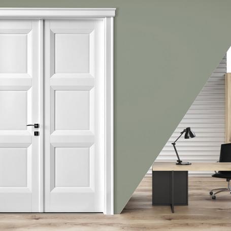 LAC.03 - Usa batanta in 2 canate egale lacuita RAL 9016 mat model clasic